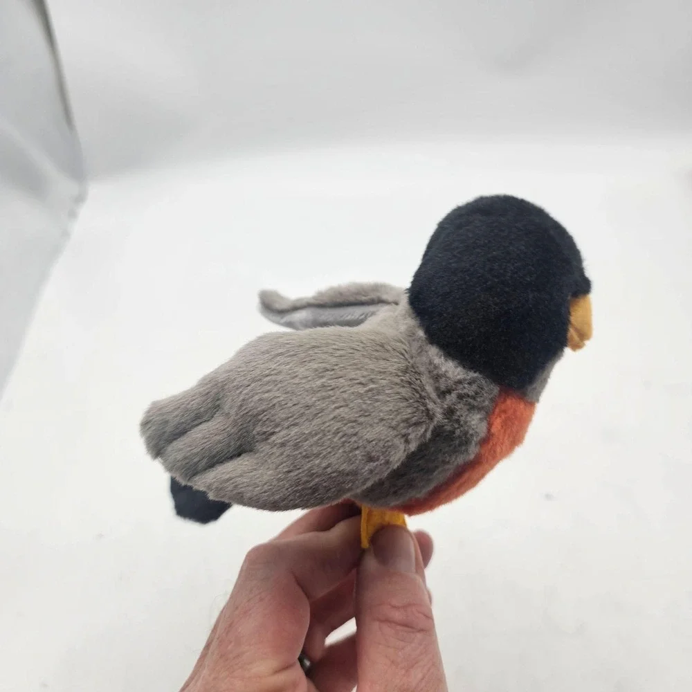 GANZ Webkinz Lil'Kinz Robin Bird Plush Stuffed Animal Toy Small Gray Orange